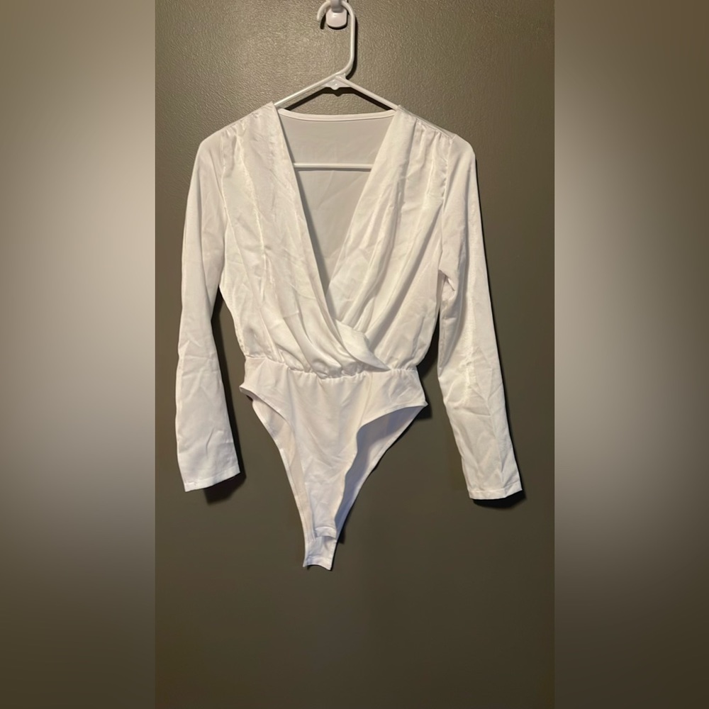 SHEIN White High-waisted Bodysuit
